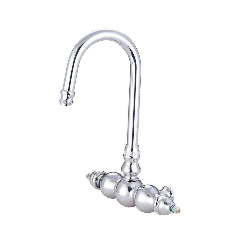 Vintage Goose Neck Faucet Body, Polished Chrome