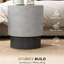 Table de bout grise imitant le béton gris, ronde - 4 pieds réglables, légère, pour l'intérieur et l'extérieur, poids maximum de 198 lb, bureau de téléphone en béton et capacité de charge