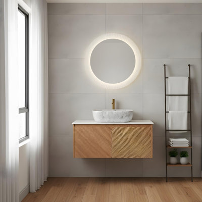 Meuble-lavabo mural 36 po avec vasque en céramique