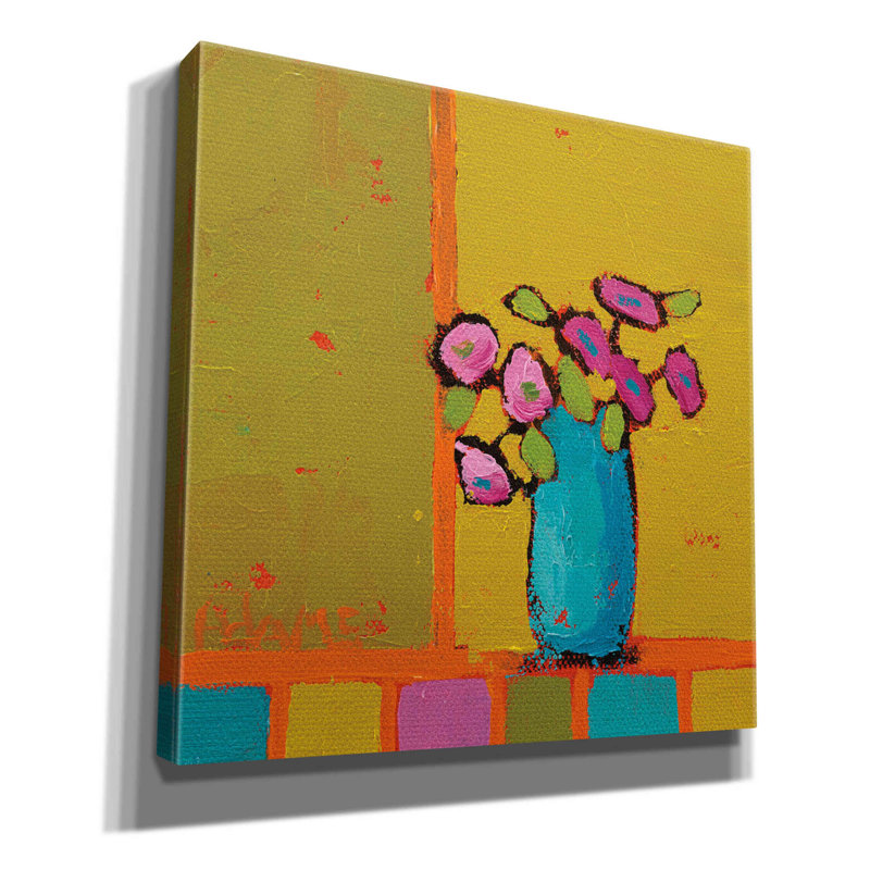 Turquoise Vase " Turquoise Vase " by Phyllis Adams Painting Print, 12" H x 12" W x 0.75" D