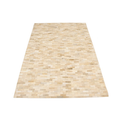 Tapis beige et moderne en cuir 4X6