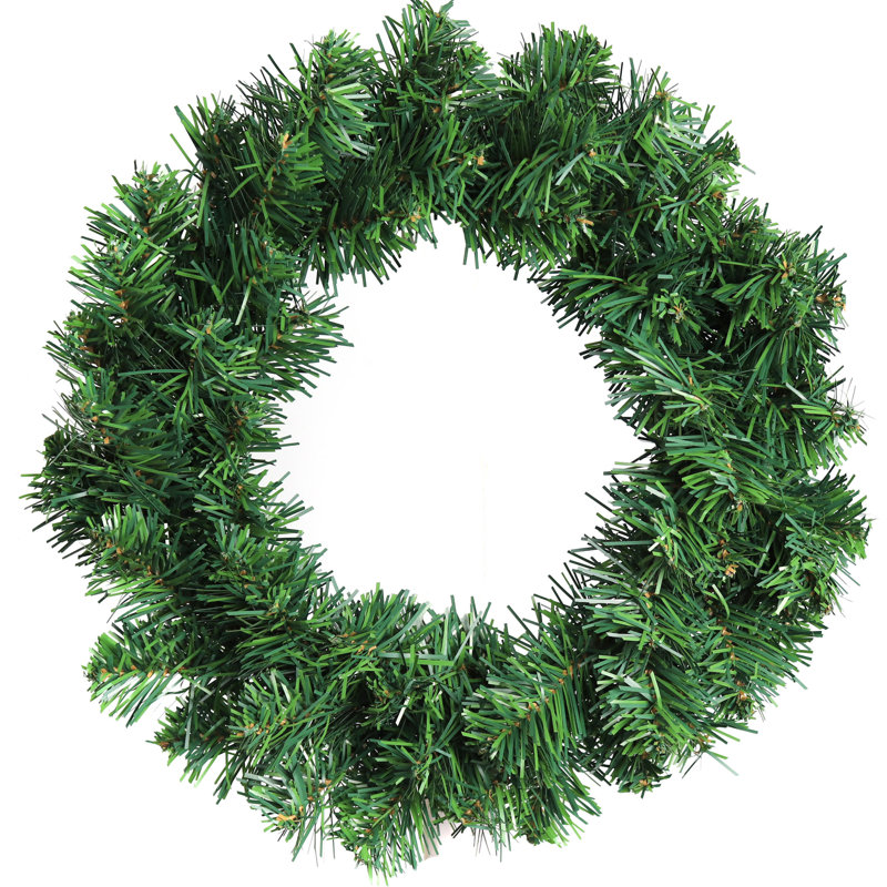 Couronne de Noël artificielle verte de 12 pouces avec 60 pointes de verdure