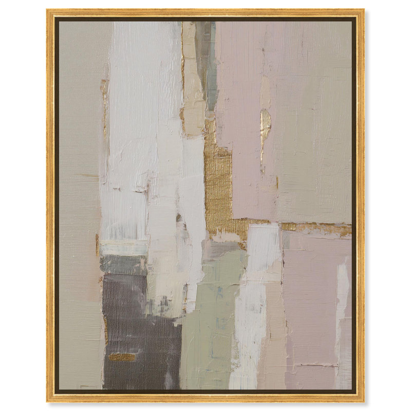 «Mute Palette II», reproduction d'art sur toile, art bohème neutre par Art Remedy, H 25 po x l 21 po, Cadre doré