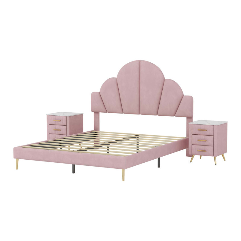 Ensemble de chambre à coucher 3 pièces, Rose