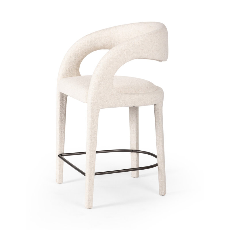 Hawkins Stool, Counter Stool (26.57" Seat Height), Omari Natural/Polyester Blend
