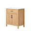 Meuble-lavabo avec lavabo en céramique, 2 portes et tablette réglable