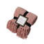 Jeté décoratif en chenille avec frange, rose foncé