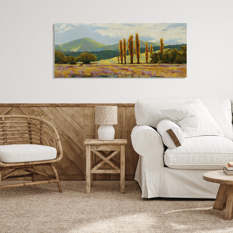 Vaste toile de campagne sobre, design par Trevor Copenhaver, H 17 po x l 40 po