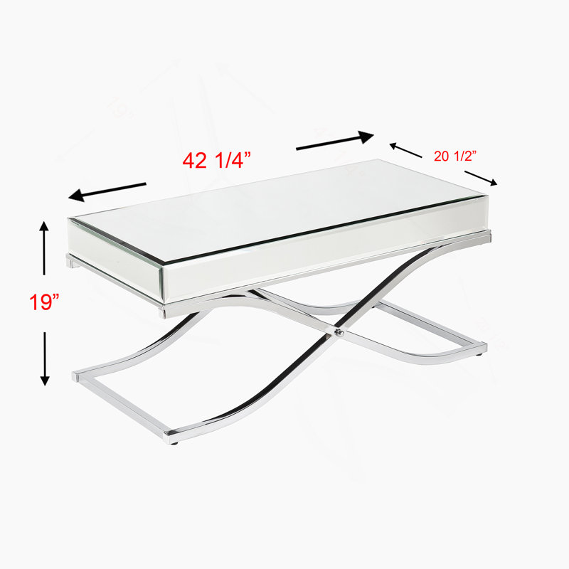 Table de cocktail en miroir - Chrome