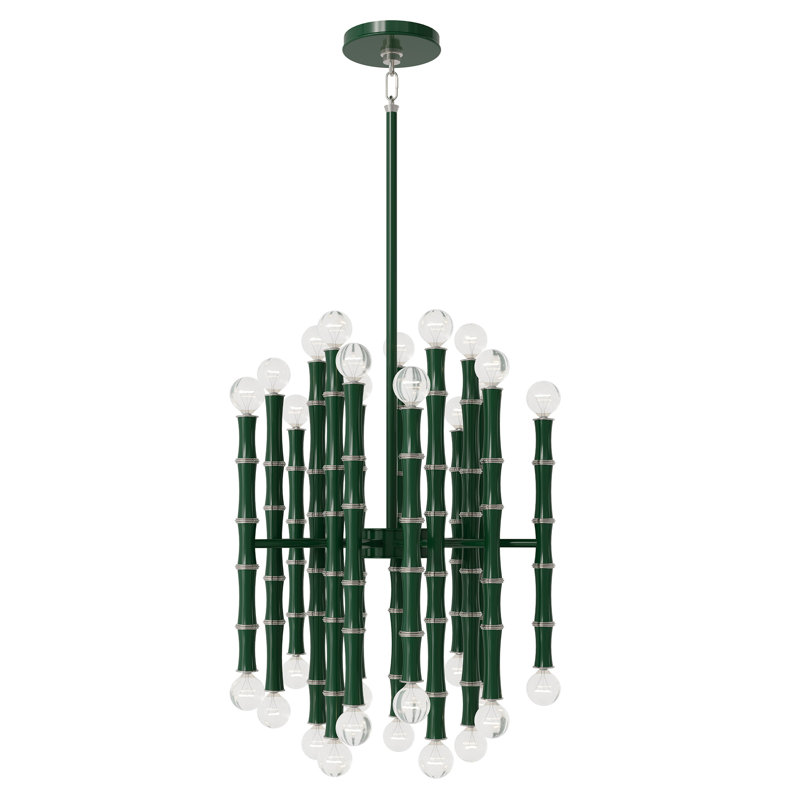Kane 30 - Light Chandelier, Pumpkin/Polished Nickel