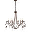 6-Light Dimmable Steel Candle Style Chandelier
