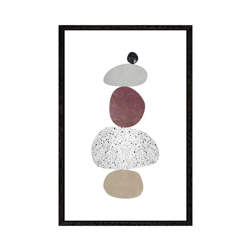 Pebbles VI by Nouveau Prints - Print on Canvas, Black Framed, 152.4cm H x 101.6cm W x 3.81cm D