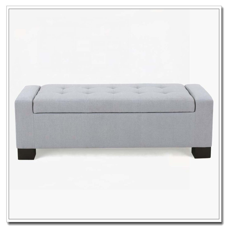 Flip Top Storage Bench, Light Gray