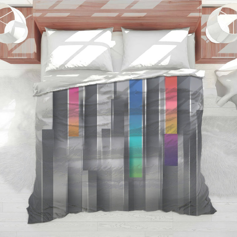 Vertical Gradient Bars Comforter, Queen