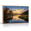 Impression sur toile, voilier en bois sur un lac doré au coucher du soleil-55305851