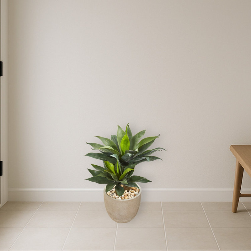 Double Agave Artificial Plant in Sandstone Planter