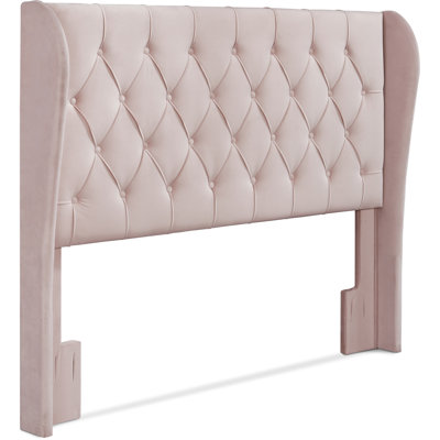 Lillian August Modern Wingback Upholstered Headboard with Diamond-Tufting by Lillian August