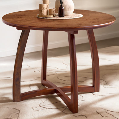  Alma 36 Inches Rubber Wood Round Dining Table for 2-4, Mid-Century Modern Versatile Tables for Living Room & Kitchen, 250 lbs, Stable Cross Base, Easy Setup