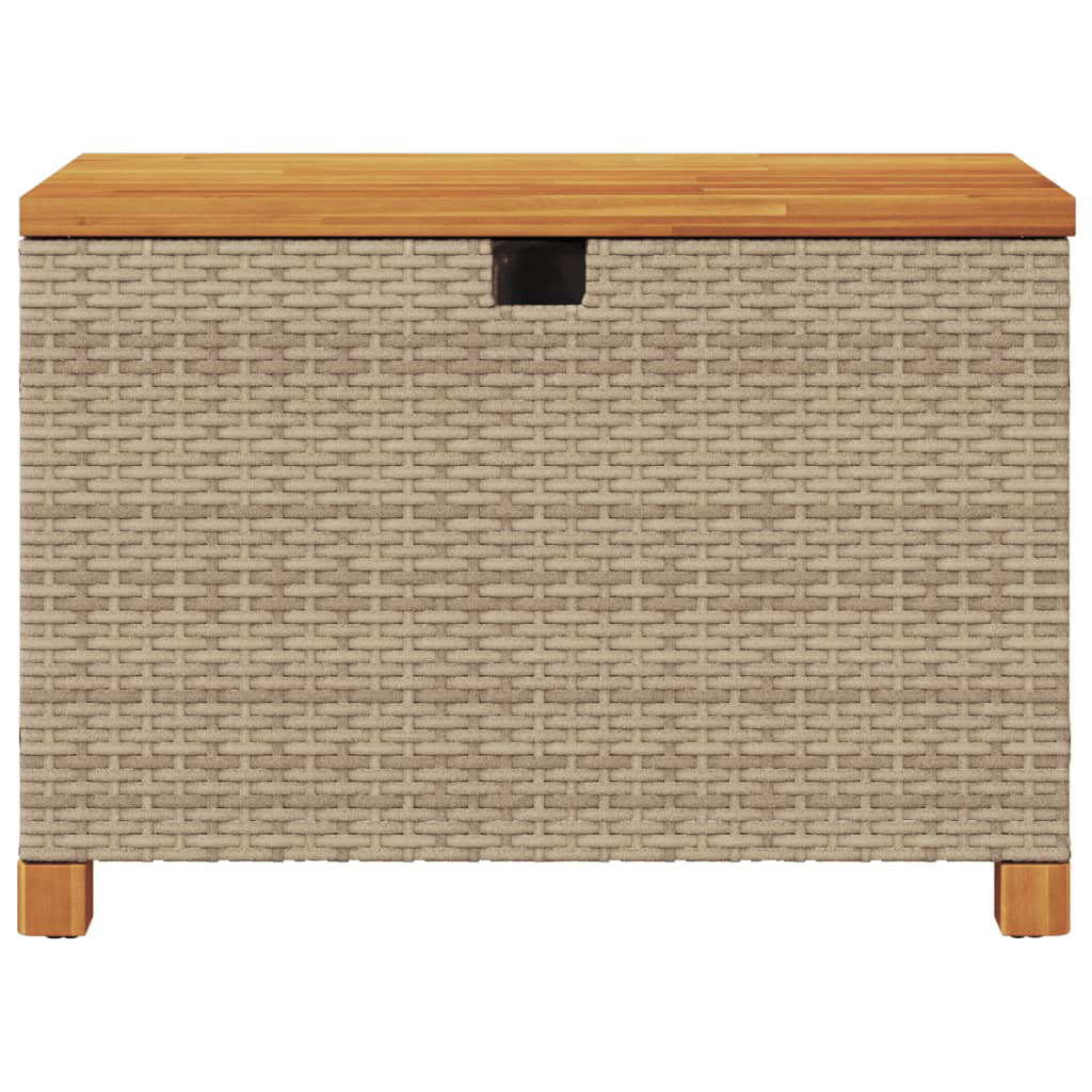 Garden Storage Box 80X40x48 Cm Poly Rattan Acacia Wood