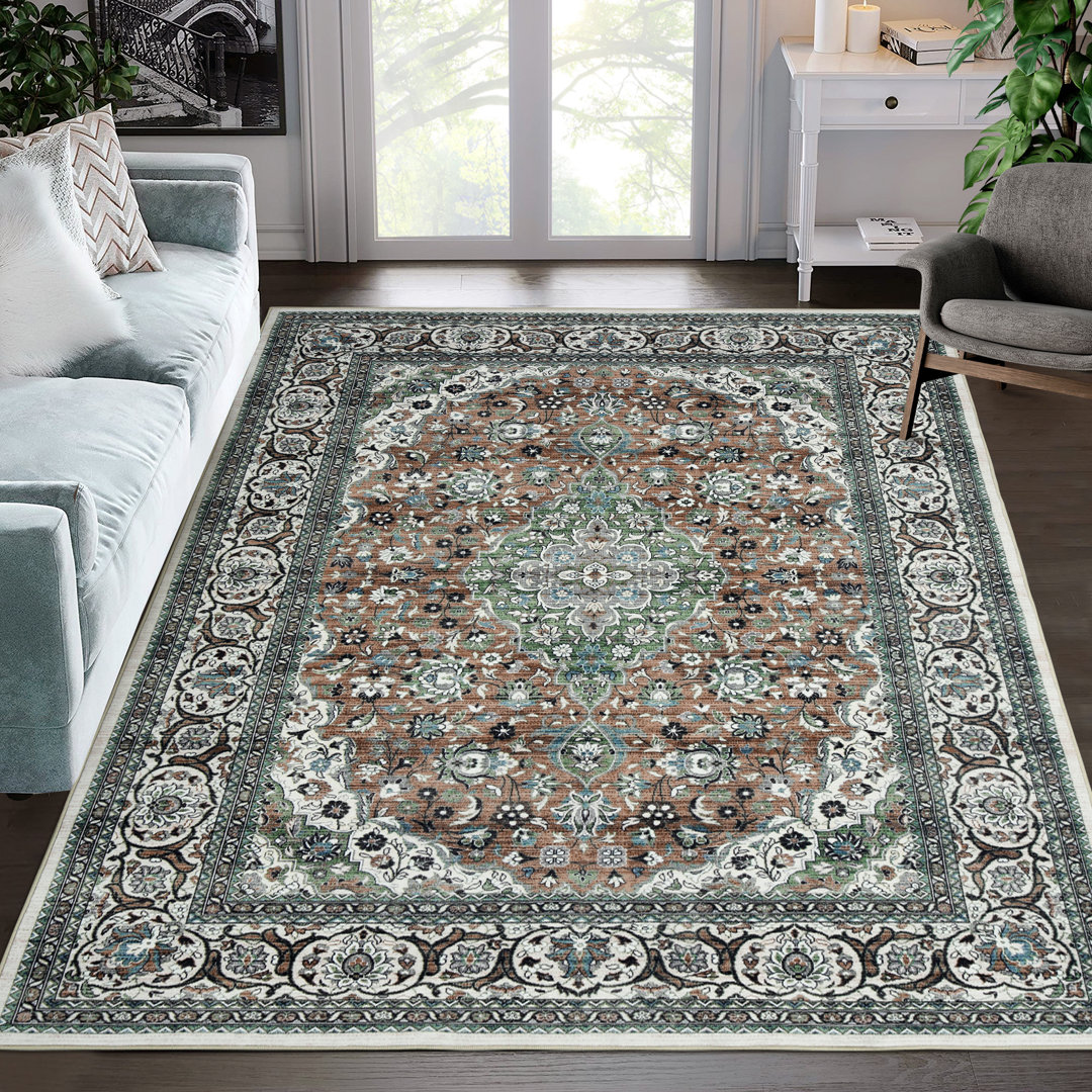 Saveliy Area Rug with Non-Slip Backing Bungalow Rose Rug