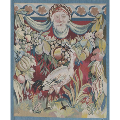 Tapis bleu et rouge noué à la main de haute qualité
