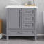 Ensemble de meuble-lavabo 30 po avec lavabo, armoire de rangement moderne avec porte à fermeture douce et 3 tiroirs, structure en bois massif-1626725899