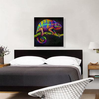 Chameleon lézard reptile - reproduction d'art sur toile tendue