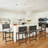 24" Counter Height Bar Stools Set of 2,Gray  Woven Faux Leather Seat & Back, Solid Wood Frame with Walnut Finish-894670858-894478454