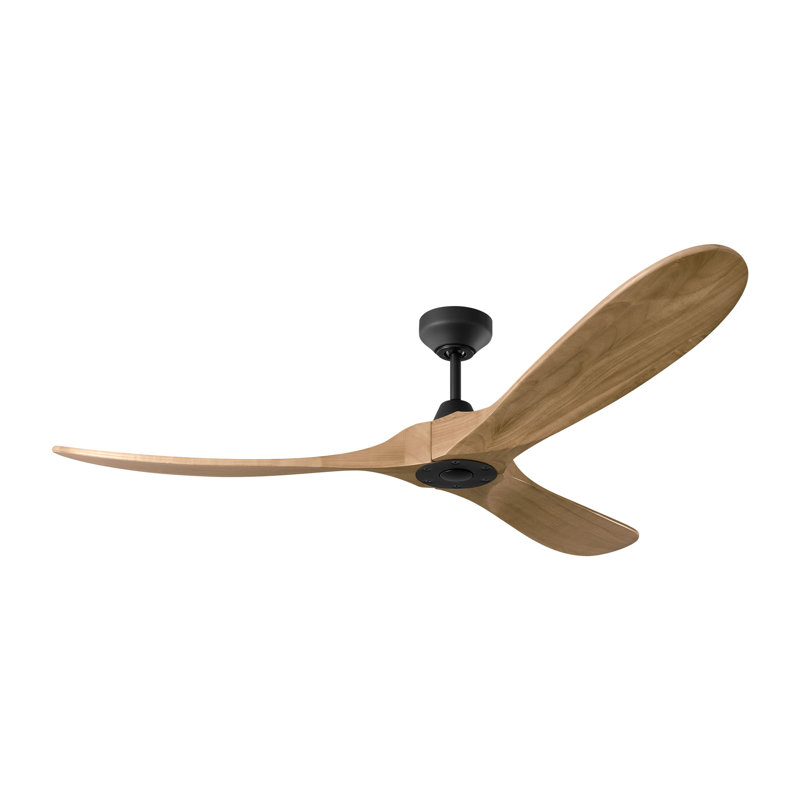  Smart 60" Ceiling Fan, Matte Black, 11.68" H x 60" W x 60" D, Natural Honey