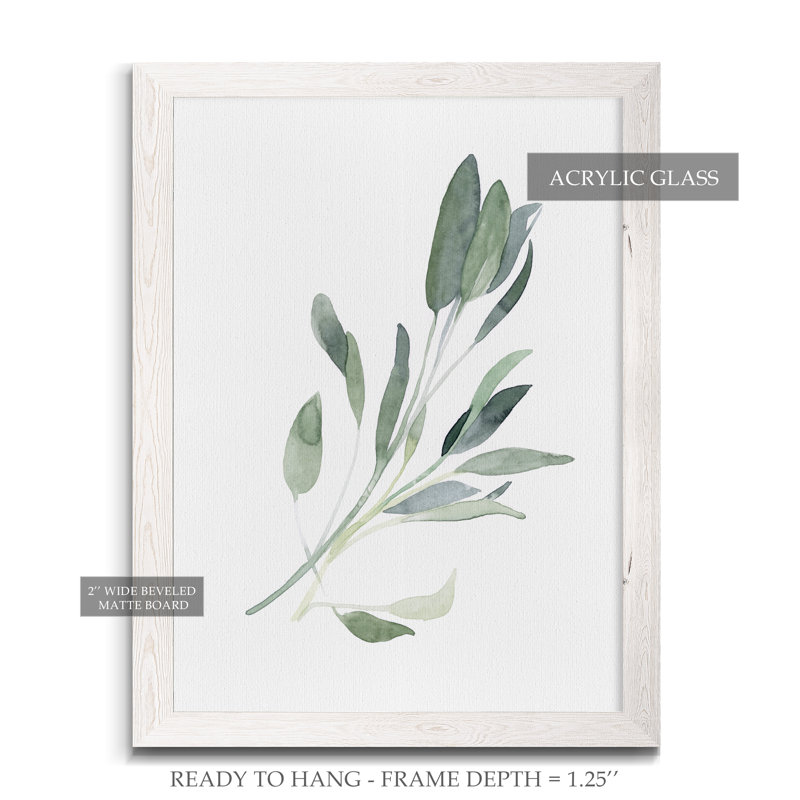 « simple sage i »-cadre photo imprimé sur verre, H 28 po x l 38 po x 1,25 po, Encadré toile blanche