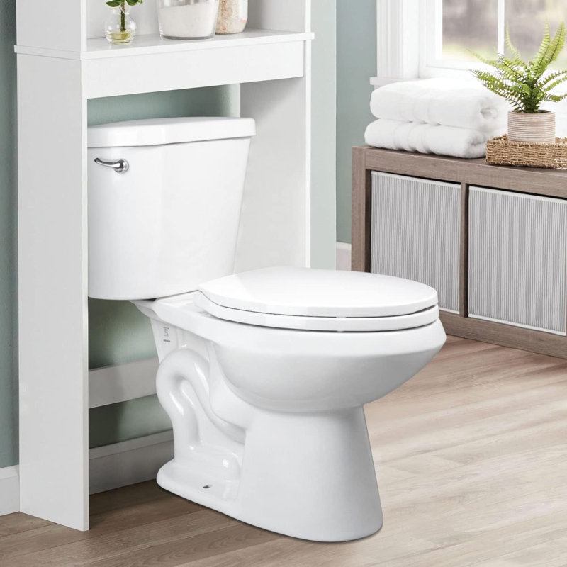 Toilet Seat Elongated With Slow Close Hinges, Four Bumpers Never Loosen And Easily Remove, Two Sets Of Parts, Plastic, White