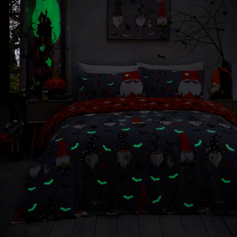 Scary Gonks Polyester Block Print Duvet Cover Set with Pillowcases Included, Single Duvet Cover + 1 Standard Pillowcase
