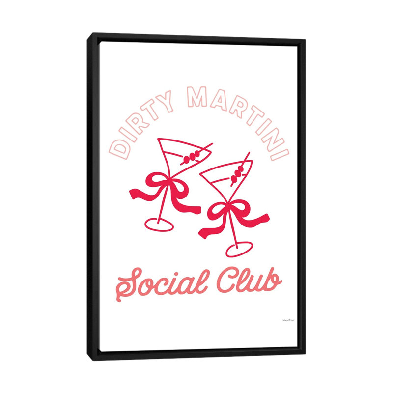 Social Club Martinis With Bows 1 Piece Wall Art on Canvas, 66.04 cm H x 45.72 cm W x 4.445 cm D, Black