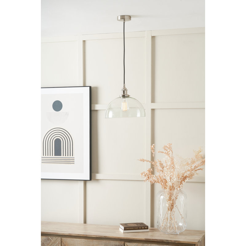 Cecilia 1 - Light Silver Dome Pendant, Clear
