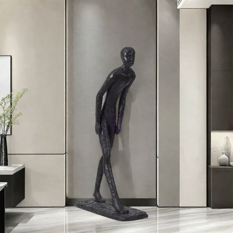 Ornement sculpture abstraite en forme de figure humaine en fibre de verre