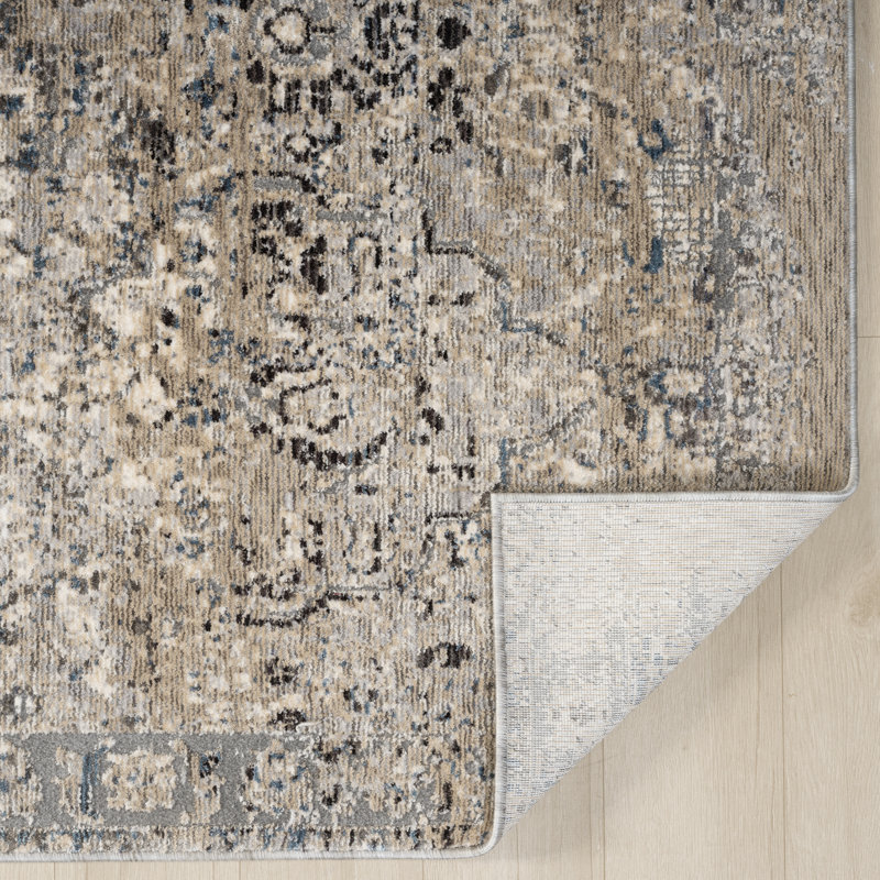 Leta Mocha Medallion Power-Loomed Area Rug, Runner 2'6" x 8'
