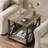Large Side Table With 2-Tier Storage Shelf, Modern Farmhouse Nightstand For Bedroom, Living Room, Or Office, Grey Wash Finish