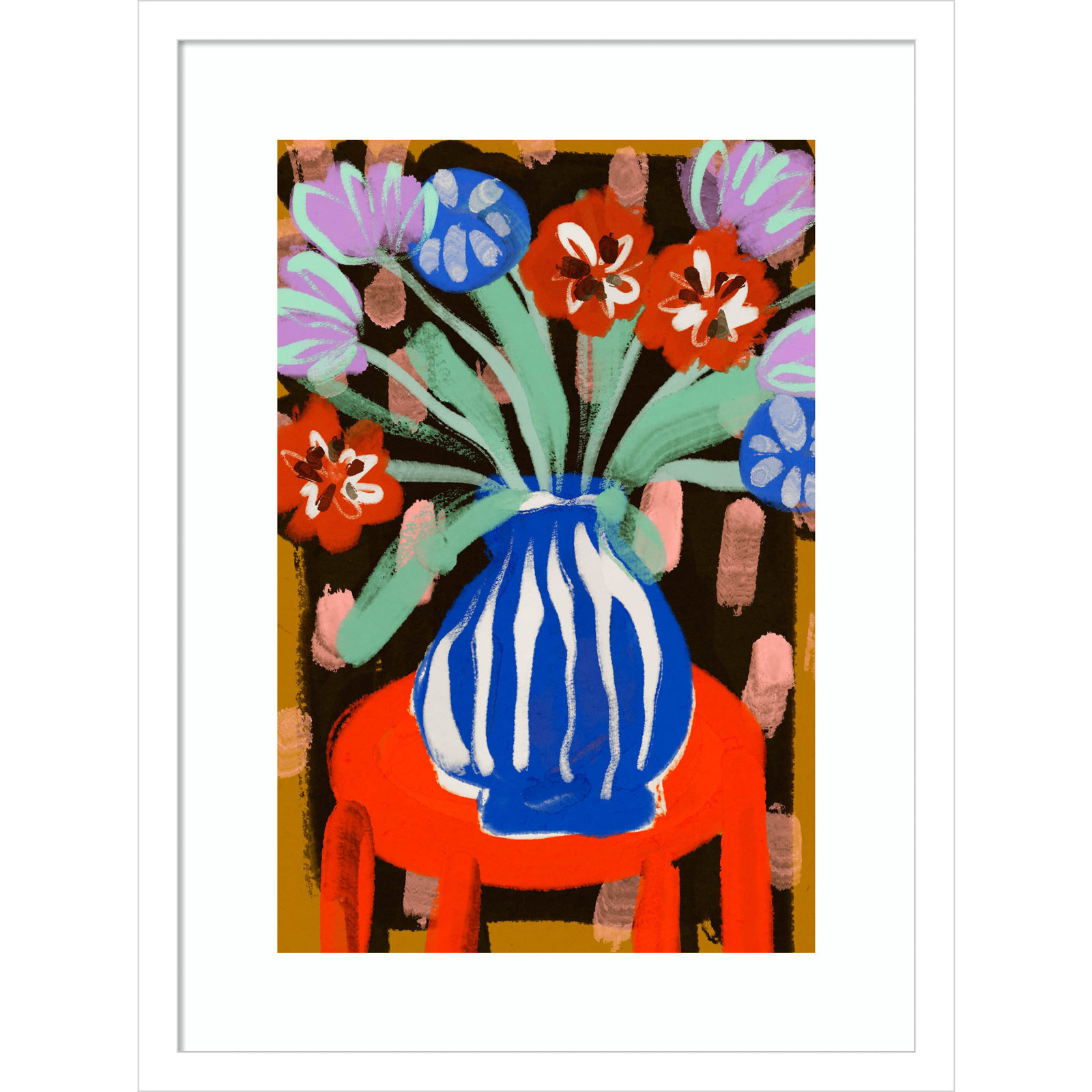 Ocilla "Floral Still Life No. 2" Print, White, 21" H x 16" W