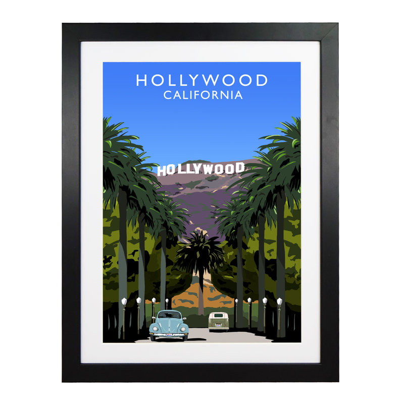 Hollywood by Richard O'Neil - Print, Black Wood Frame, 43.5 cm H x 33.5 cm W x 2.2 cm D