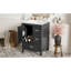 Compact Modern Vanity Cabinet With Sink, Wood Frame, Stylish Black