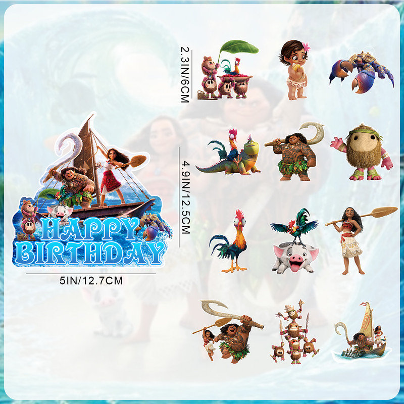 Ensemble de décoration de gâteau Moana, 25 pièces Moana