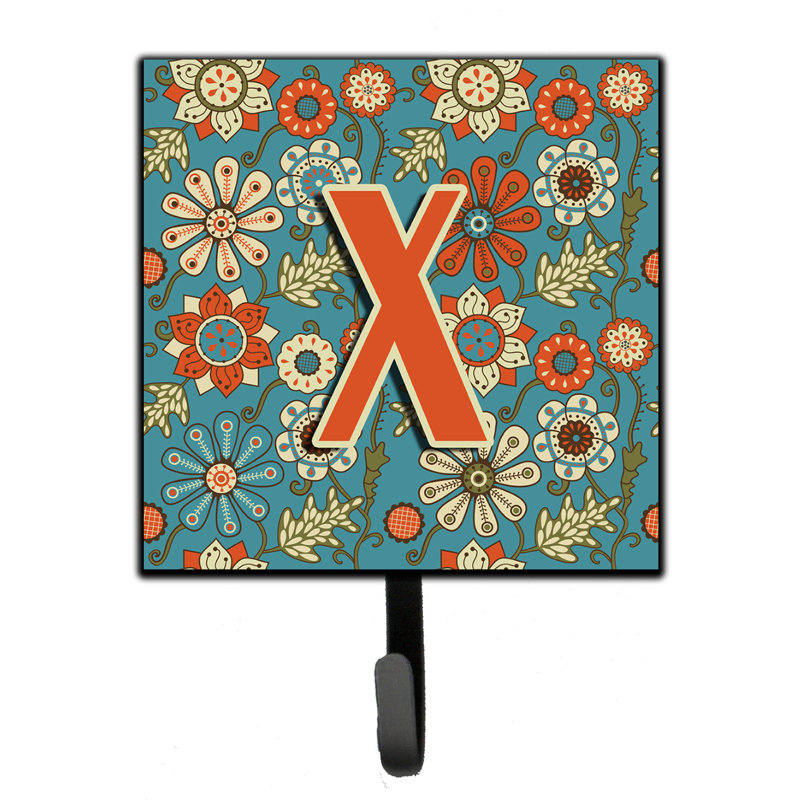 Porte-laisse rétro et crochet mural fleurs, X