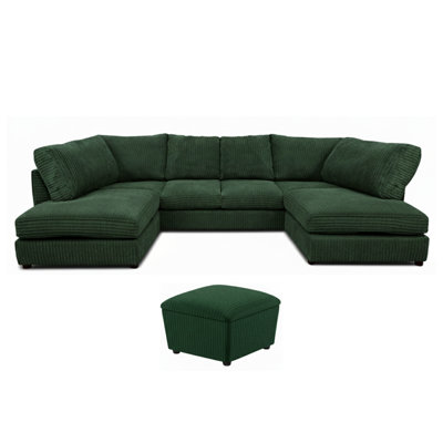 5 Seater Corduroy Corner Sofa 