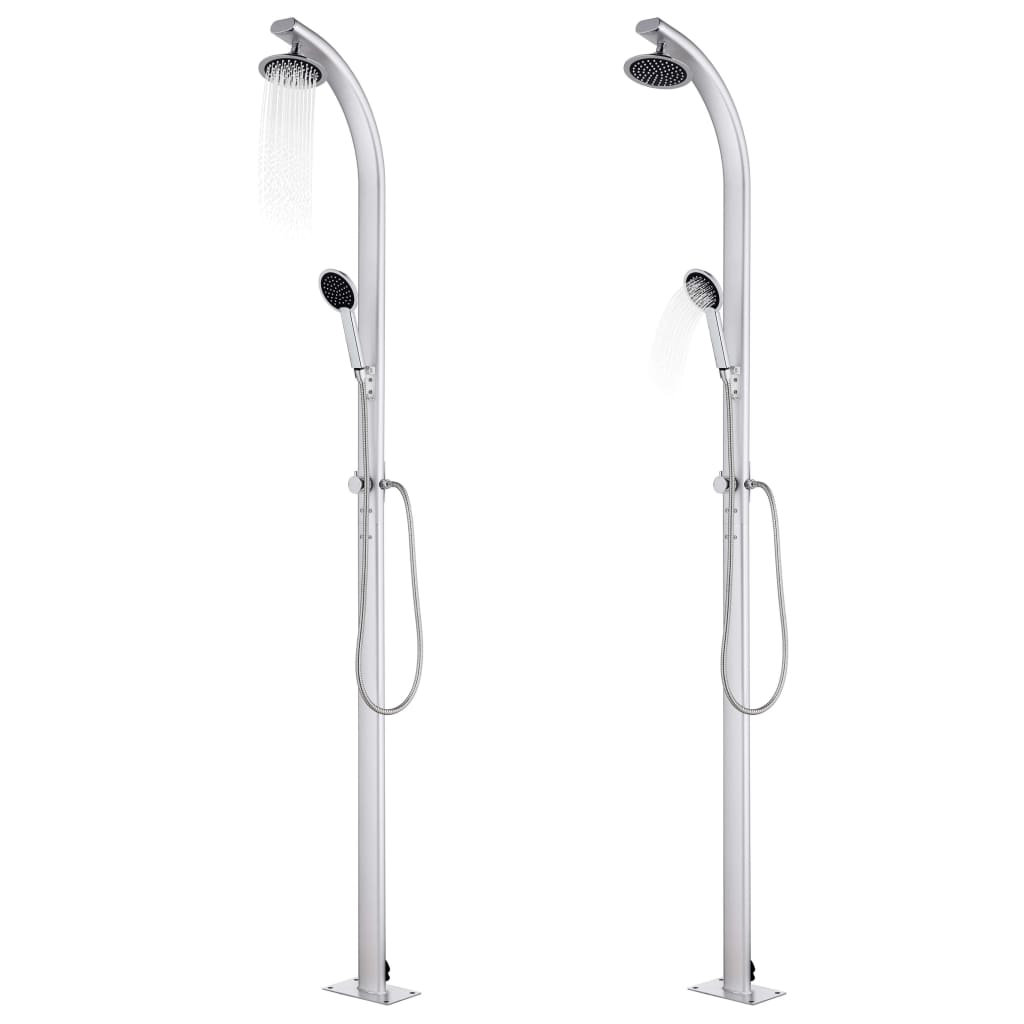 Judkins 220Cm H Portable Aluminium/Stainless Steel /WPC Freestanding Outdoor Shower