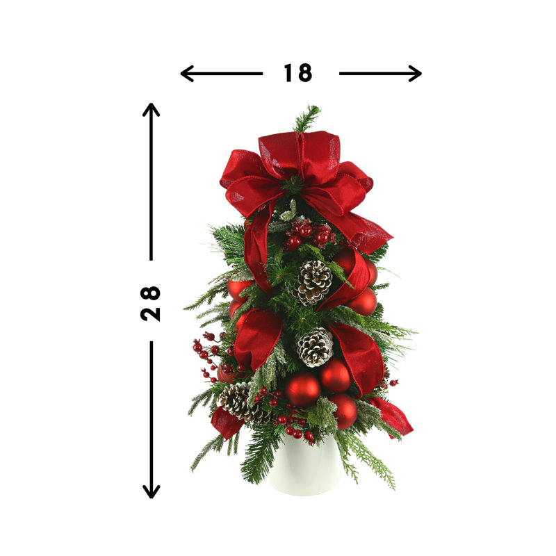White And Gold Holiday Tree, 2.3, Red