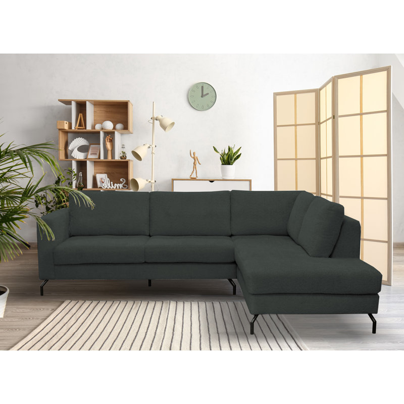 Bryla 3 Seater Corner Sofa , Green, Aligned to the right