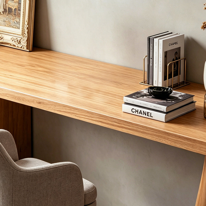 Bureau en bois massif en L Burlywood