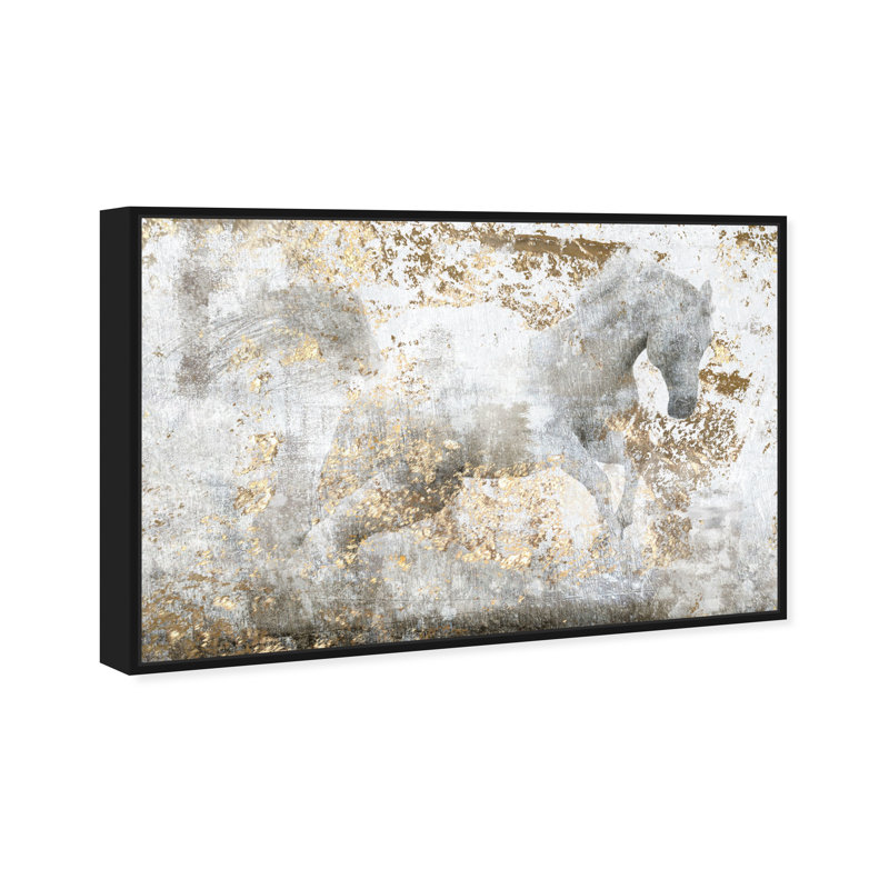 «Animals Courir», reproduction d'art graphique, Cadre noir, L 45 po x H 30 po