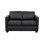 Causeuse à accoudoirs carrés en cuir véritable 58 po Ramdas