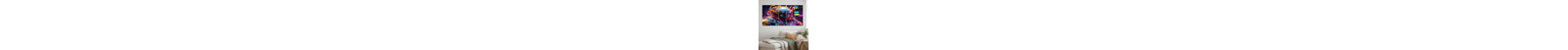 Sci-Fi Retro Futuristic Robot In Neon V - Robot Canvas Print - 5 Equal Panels